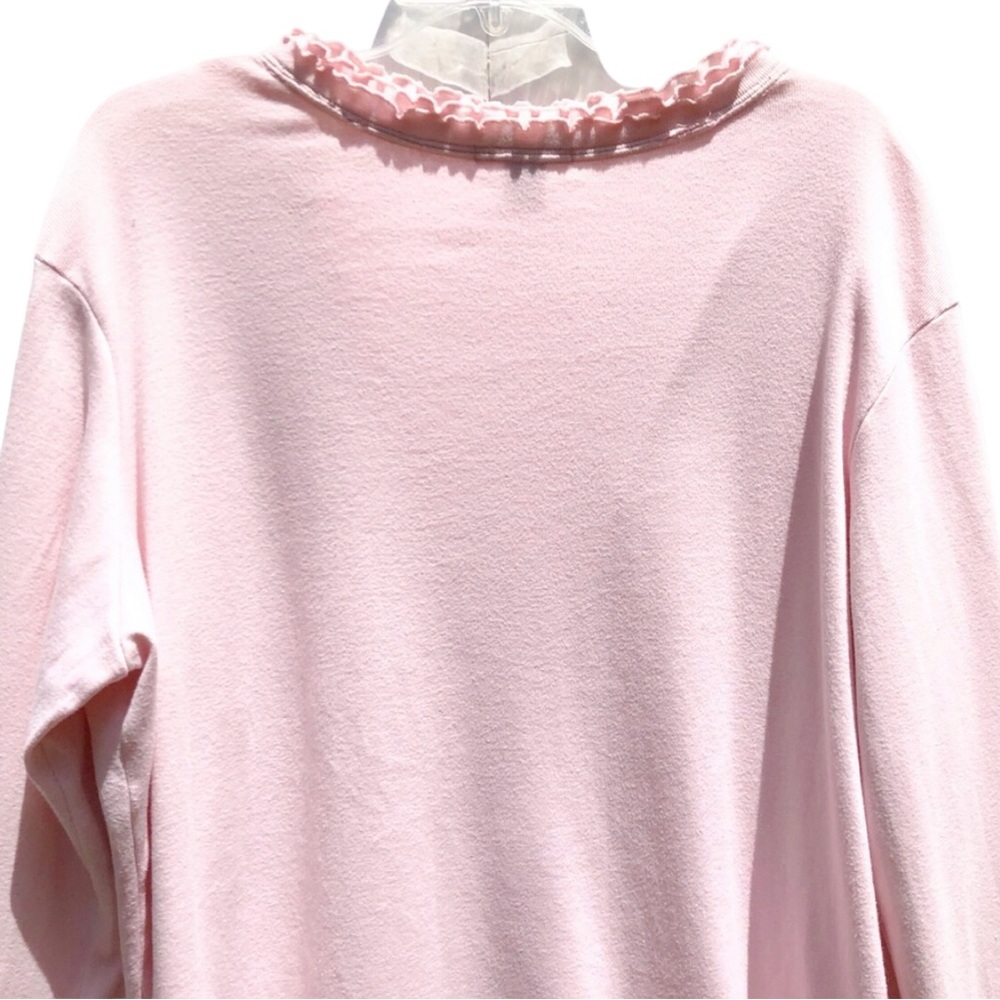 Joan Vass Open Front Pastel Pink Tuxedo Cardigan, Size 2X - Picture 13 of 16